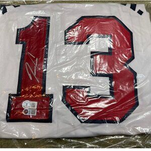 New! BRAVES RONALD ACUNA JR. AUTOGRAPHED NIKE WHITE JERSEY SIZE XL BECKETT Coa